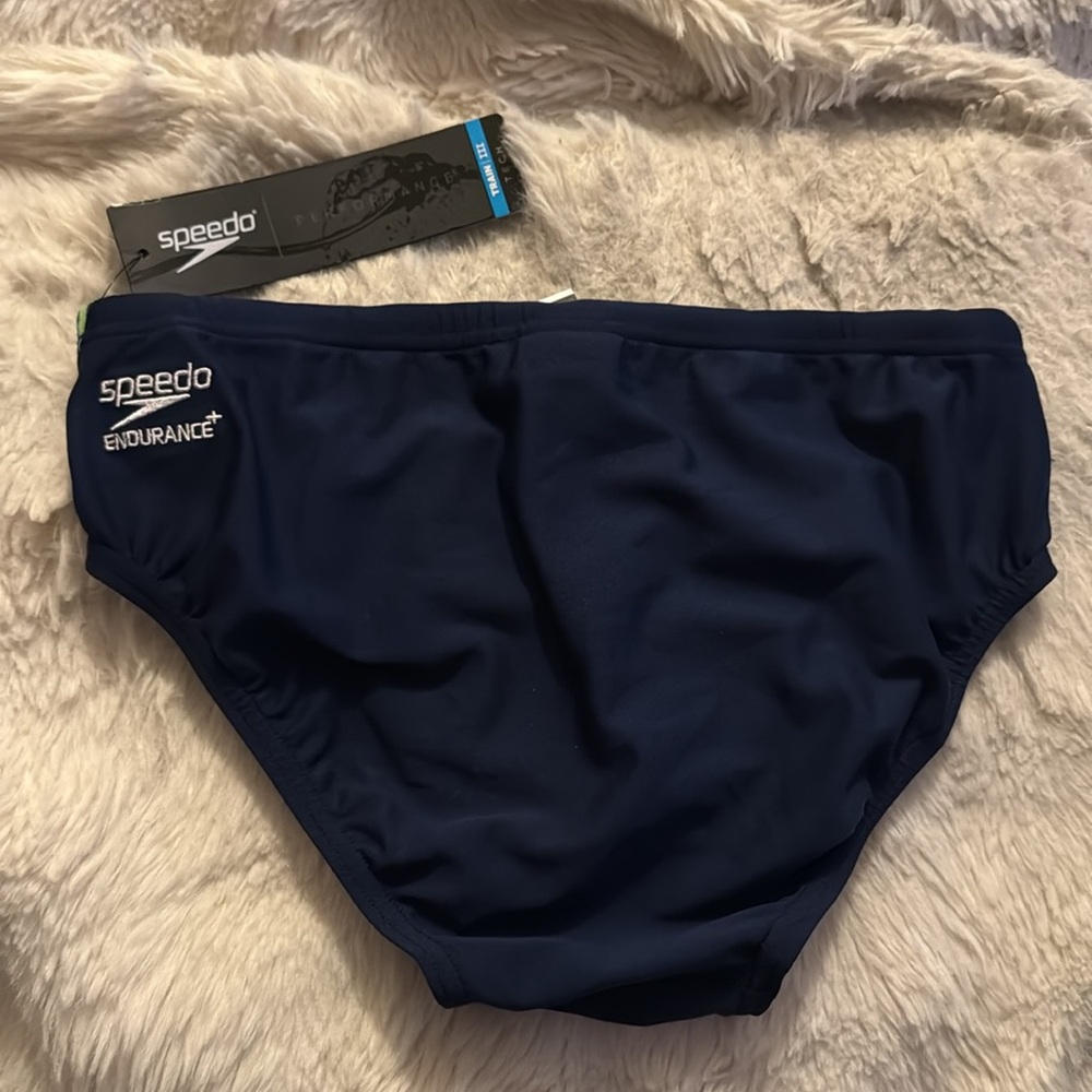 SPEEDO MEN NAVY SWIMWEAR Swim Briefs Vibrant TRAIN III TECH BIKINI ENDURANCE 30 - Picture 6 of 6